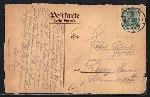 Lithographie Köln am Rhein, Stadtpanorama mit Dom und Dampfer, Wappen