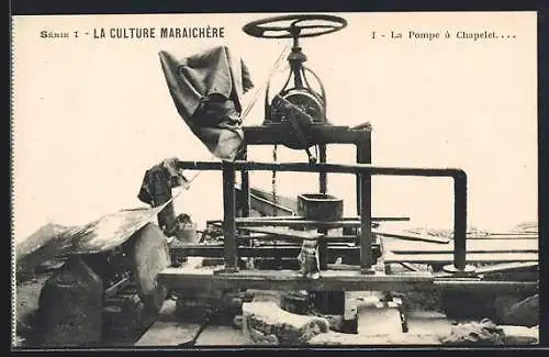 AK La Culture Maraichère,...La Pompe à Chapelet..., Technik