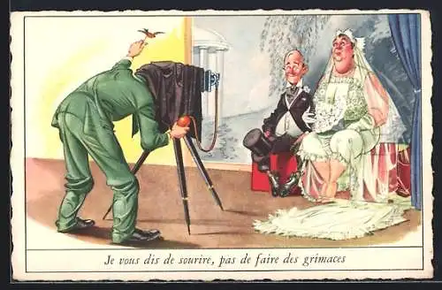 AK Ein Brautpaar wird fotografiert