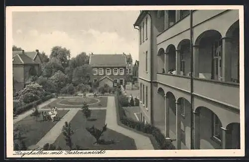 AK Haan /Rhld., St. Josephs-Hospital, Liegehallen mit Gartenansicht