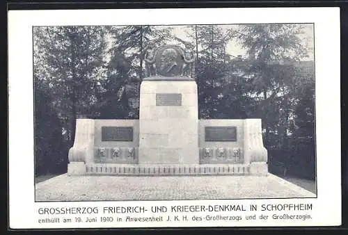 AK Schopfheim, Grossherzog Friedrich- und Krieger-Denkmal