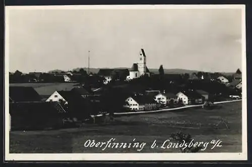 AK Oberfinning b. Landsberg, Ortsansicht mit der Kirche