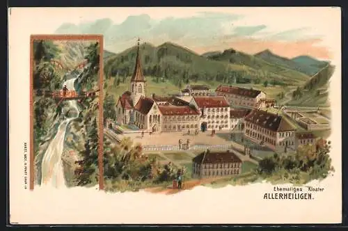 Lithographie Allerheiligen, Das Ehemalige Kloster, Wasserfall