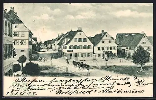 AK Pfalzgrafenweiler, Marktplatz mit Strasse nach der Pfalz