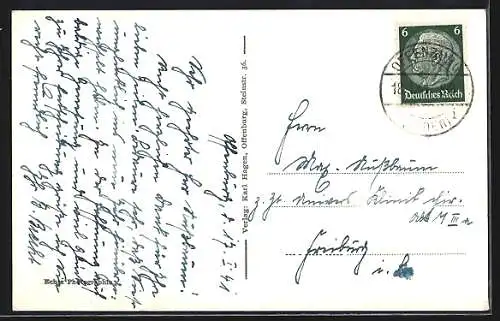 AK Offenburg, Partie in der strasse