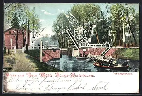 AK Königs-Wusterhausen, Neue Mühle an der Schleusenbrücke