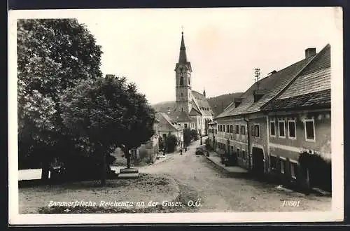 AK Reichenau an der Gusen, Strassenpartie an der Kirche