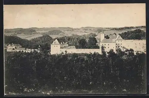 AK Eschelberg, Teilansicht mit Burg