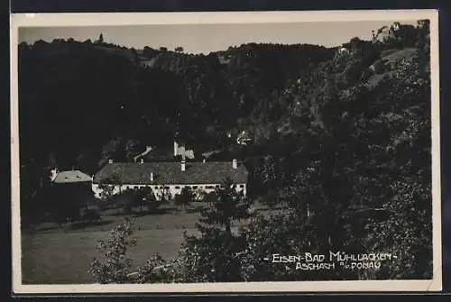 AK Bad Mühllacken, Teilansicht mit Wald