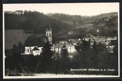 AK Reichenau i. Mühlkreis, Ortsansicht mit Blick auf die Kirche