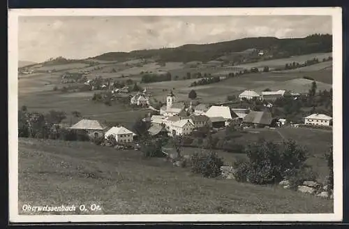 AK Oberweissenbach, Ortsansicht aus der Vogelschau