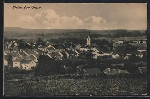 AK Riedau, Ortsansicht mit Kirche