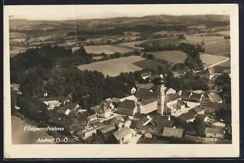 AK Andorf, Ortsansicht aus der Vogelschau, Fliegeraufnahme