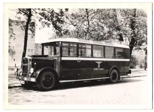 Fotografie Bus MAN, Deutsche Reichspost Kennzeichen RP-819, Karosseriebau Firma Karl Weinberger München, 