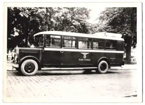 Fotografie Bus MAN, Deutsche Reichspost mit , Karosseriebau Firma Karl Weinberger München