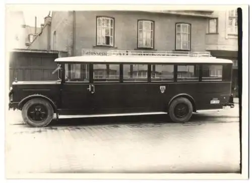 Fotografie Bus MAN, Deutsche Reichspost der Stadt München, Karosseriebau Firma Karl Weinberger München, Zeppelinstr. 71