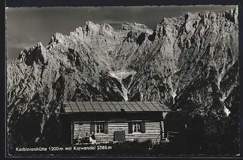 AK Mittenwald, Korbinianhütte mit Karwendel