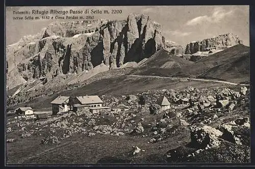 AK Berghütte, Rifugio Albergo Passo di Sella verso Sella e Cima Pordoi