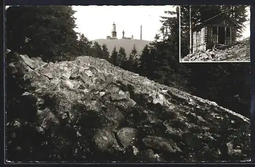 AK Strenghütte auf dem Altkönig mit Blick zum Gr. Feldberg im Taunus