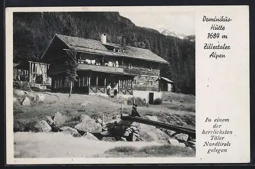 AK Dominikus-Berghütte in den Zillertaler Alpen