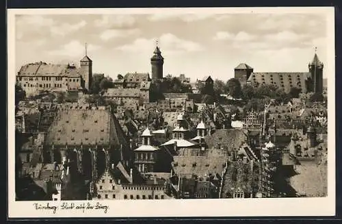 AK Nürnberg, Blick auf die Burg