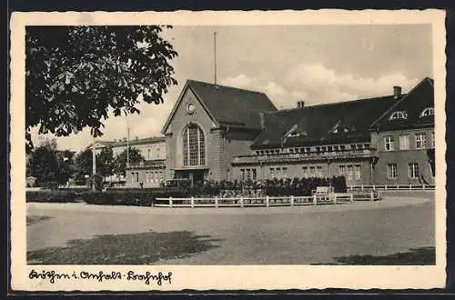 AK Köthen / Anhalt, Motiv vom Bahnhof