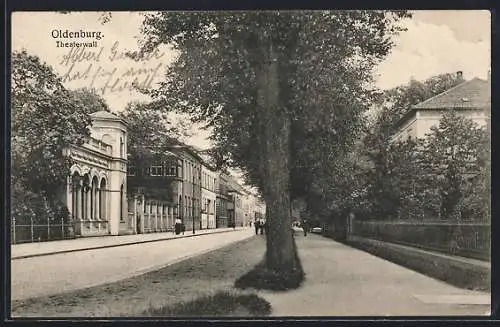 AK Oldenburg / O., Strasse am Theaterwall