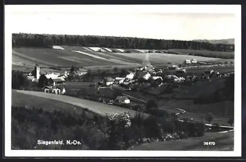 AK Heiligenkreuz /N.-Oe., Siegenfeld von einen Berg aus