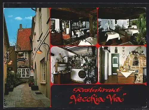 AK Oldenburg / O., Restaurant Vecchia Via, Achternstrasse 40, Innenansichten