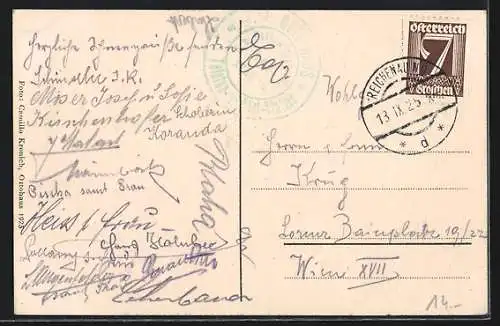 AK Rax, Otto-Thörl-Schutzhaus, Camillo Kronich, Wanderer auf dem Weg zum Schutzhaus