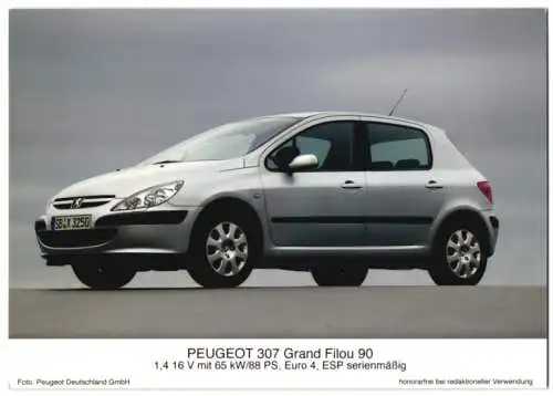 Fotografie Auto Peugeot 307 Grand Filou 90, Werkfoto