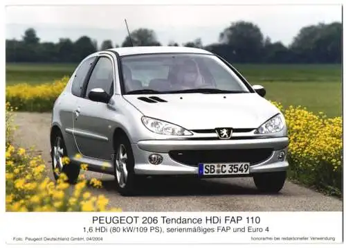 Fotografie Auto Peugeot 206 Tendance HDi FAP 110, Werkfoto