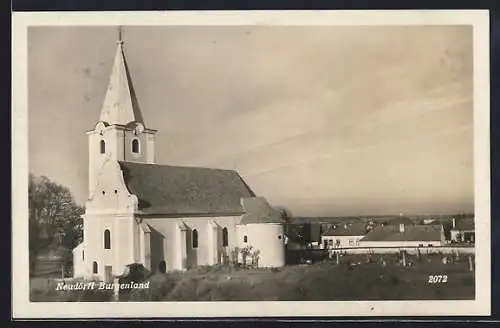 AK Neudörfl /Burgenland, Blick auf die Kirche