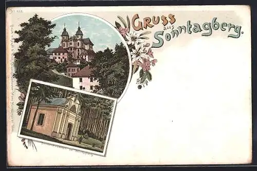 Lithographie Sonntagberg, Gasthof von J. Halmayr, Türkenbrunnen