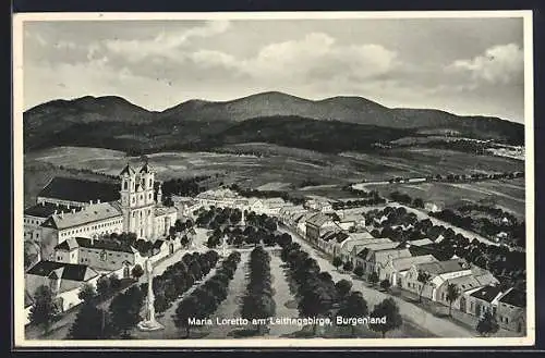 Künstler-AK Maria Loretto, Ortsansicht am Leithagebirge