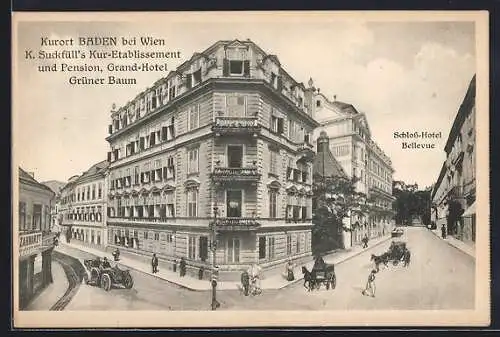 AK Baden, K. Suckfüll`s Kur-Etablissement & Pension, Grand-Hotel Grüner Baum, Schloss-Hotel Bellevue