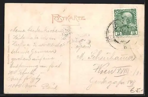 AK Amstetten, Hauptplatz mit Rathaus