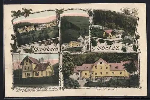 AK Alland-Groisbach, Heilanstalt, Rekonvaleszentenheim und Requisitenhaus der frw. Feuerwehr, Haus Strasser