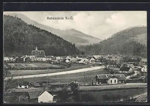 AK Rabenstein /N.-Ö, Gesamtansicht mit Bahnhof aus der Vogelschau