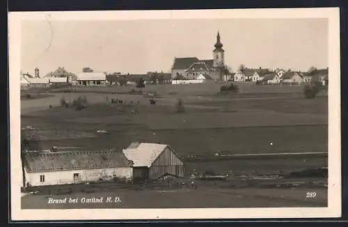 AK Brand-Nagelberg, Brand bei Gmünd, Ortspartie mit Kirche