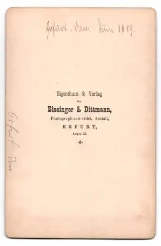 Fotografie Bissinger & Dittmann, Erfurt, Ansicht Erfurt, Blick auf den Eingang des Dom, 1889