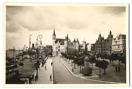 Fotografie unbekannter Fotograf, Ansicht Antwerpen, Aanlegplaats en Steen, Hafen mit Pissoirs