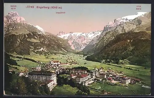 AK Engelberg, Teilansicht mit Hahnen, Spannörter und Titlis