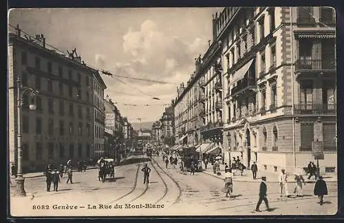 AK Genève, La Rue du Mont-Blanc