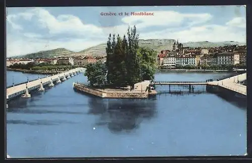 AK Genève, Genève et le Montblanc