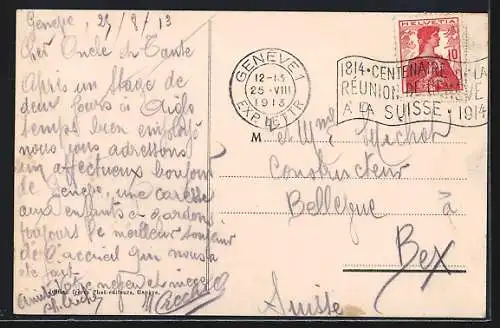 AK Genève, Vue prise de St-Jean