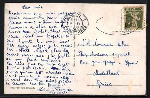 AK Genève, Rue du Mont-Blanc, Hotel de Siecle, Hotel Suisse