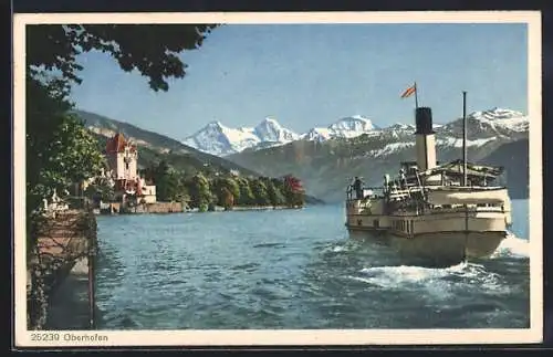 AK Oberhofen, Dampfer auf dem See