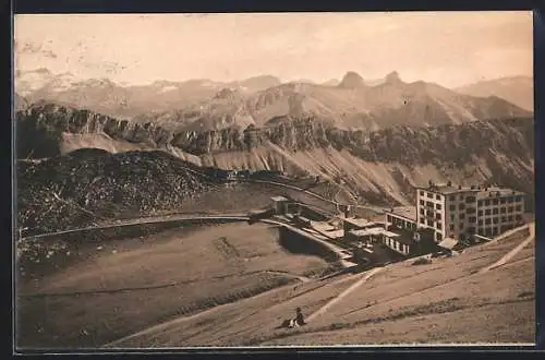 AK Rochers de Naye, Grand Hotel et vue sur les Alpes