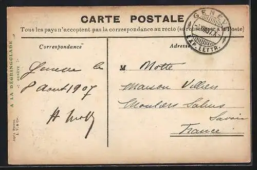 AK Genève, Le monument Brunswick et le port